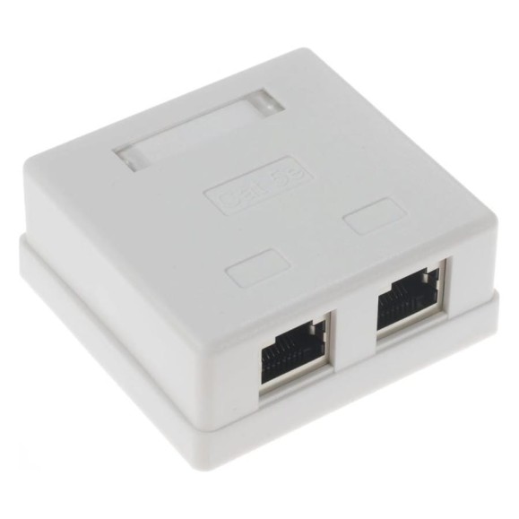 Экранированная компьютерная розетка на 2 порта RJ-45, 8p8c, Retic cat. 5e, на плате, J-8P8C-C5е-SH-2P-TWCS Экранированная компьютерная розетка на 2 порта RJ-45, 8p8c, Retic cat. 5e, на плате, J-8P8C-C5е-SH-2P-TWCS