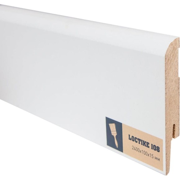 Плинтус Arbiton Loctike 108 МР1004 (белый; 2420x100x15 мм) 88518