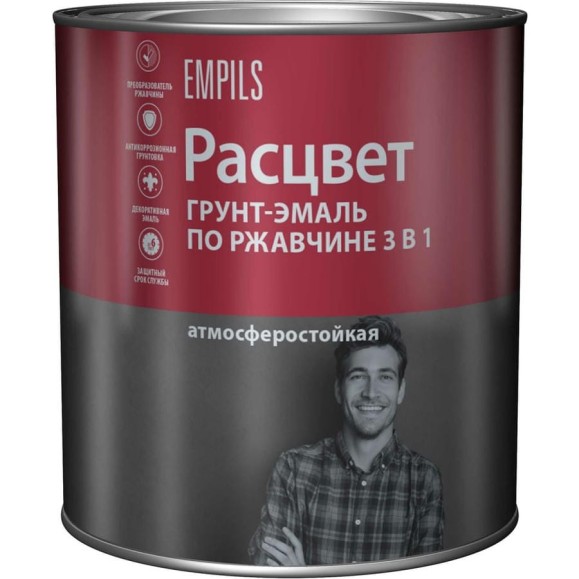 Грунт-эмаль по ржавчине Расцвет алкидная, шоколадная, 1.9 кг 65196 Грунт-эмаль по ржавчине Расцвет алкидная, шоколадная, 1.9 кг 65196