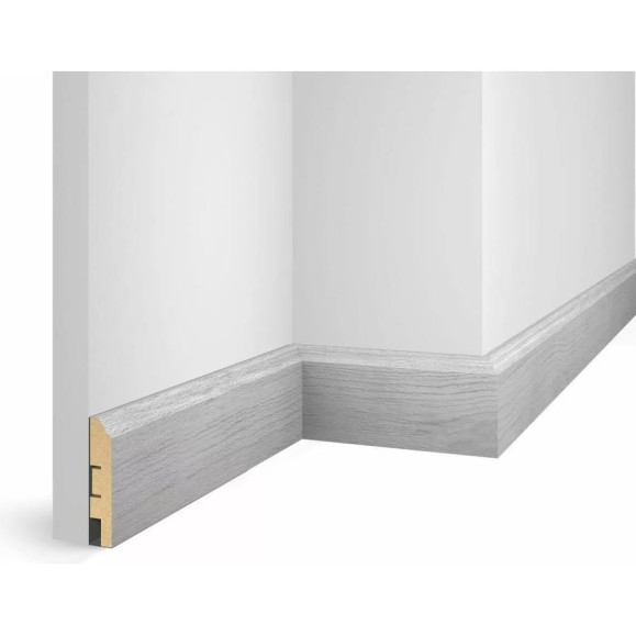 Плинтус COSCA DECOR WP07 экошпон, дуб старинный светло-серый, 80x16x2400 мм, МДФ СПБ103727 Плинтус COSCA DECOR WP07 экошпон, дуб старинный светло-серый, 80x16x2400 мм, МДФ СПБ103727