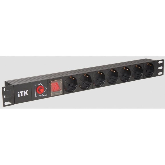 7 розеток IEK ITK PDU нем. стандарт с LED выкл, 1U, без шнура, вх. С14 PH12-7D3 7 розеток IEK ITK PDU нем. стандарт с LED выкл, 1U, без шнура, вх. С14 PH12-7D3