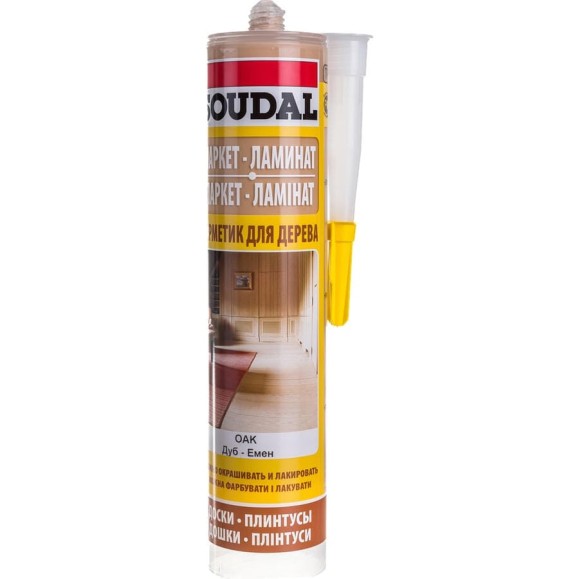Паркетный акриловый герметик под дуб SOUDAL 111256