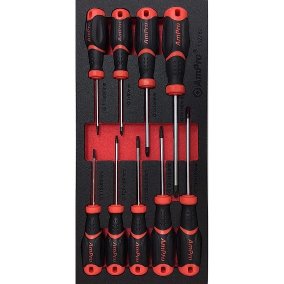 Набор отверток AmPro TORX и PZ power grip, 9пр., в мягком ложементе T32782 Набор отверток AmPro TORX и PZ power grip, 9пр., в мягком ложементе T32782
