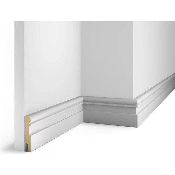Плинтус COSCA DECOR AP28 под покраску, белый, с пазом под 20 молдинг, 80x16x2400 мм, МДФ СПБ067061 Плинтус COSCA DECOR AP28 под покраску, белый, с пазом под 20 молдинг, 80x16x2400 мм, МДФ СПБ067061
