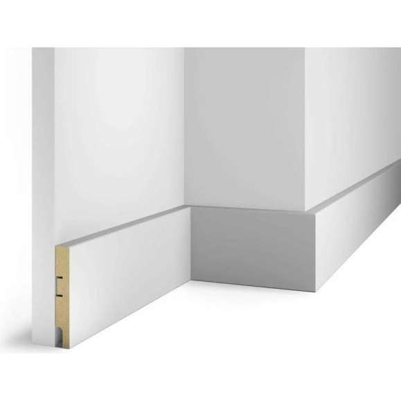 Плинтус COSCA DECOR AP75 под покраску, белый, 100x16x2400 мм, МДФ, с пазом СПБ098263 Плинтус COSCA DECOR AP75 под покраску, белый, 100x16x2400 мм, МДФ, с пазом СПБ098263