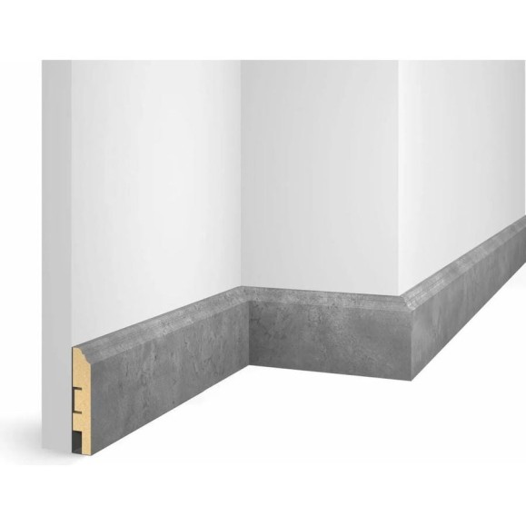 Плинтус Cosca Decor VP07 экошпон, бетон, 80x16x2400 мм, МДФ СПБ103254 Плинтус Cosca Decor VP07 экошпон, бетон, 80x16x2400 мм, МДФ СПБ103254