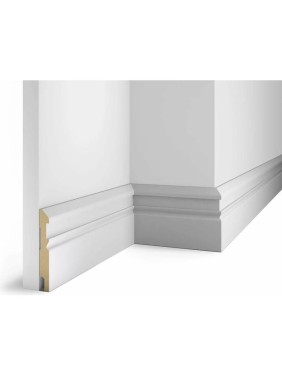 Плинтус COSCA DECOR AP30 под покраску, белый, с пазом под 20 молдинг, 115x16x2400 мм, МДФ СПБ067062