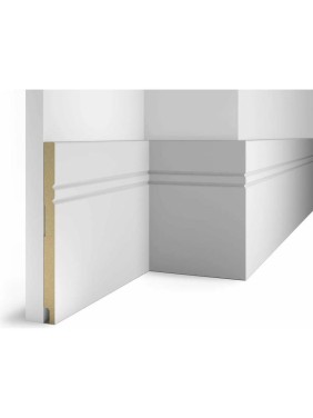 Плинтус COSCA DECOR AP27 под покраску, белый, 230x16x2400 мм, МДФ, с пазом СПБ098314