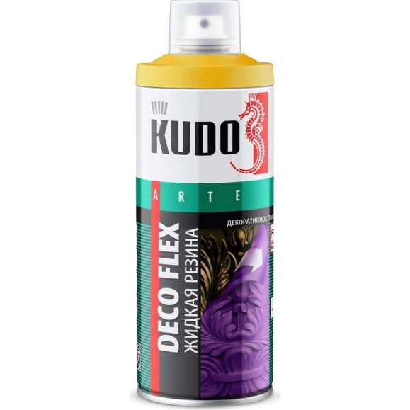 Краска для декоративных работ KUDO DECO FLEX жидкая резинажёлтая KU-5303 Краска для декоративных работ KUDO DECO FLEX жидкая резинажёлтая KU-5303