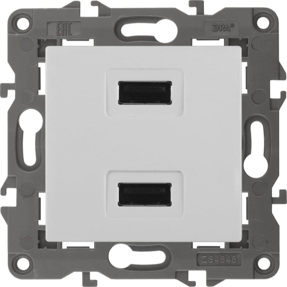 Зарядное устройство USB ЭРА 14-4110-01 230В/5В-2100мА, IP20, Elegance, белый Б0034358 Зарядное устройство USB ЭРА 14-4110-01 230В/5В-2100мА, IP20, Elegance, белый Б0034358