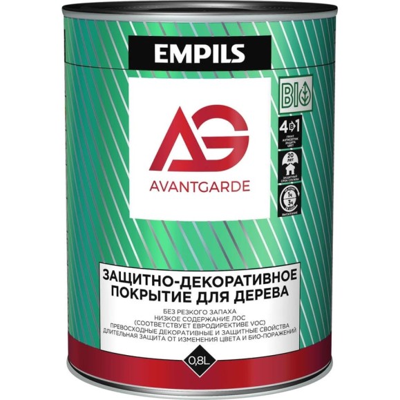 Защитно-декоративное покрытие для дерева Avantgarde белое, 0.8 л, 0.8 кг 77442 Защитно-декоративное покрытие для дерева Avantgarde белое, 0.8 л, 0.8 кг 77442