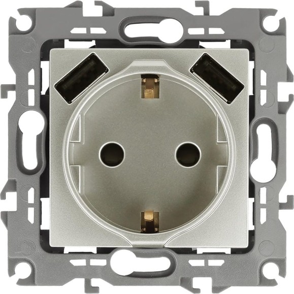Розетка ЭРА 12410915 2PE, 16A/250В, шторки, с 2xUSB, 5В 3А, 12, перламутр, 10/100/2000 Б0047849 Розетка ЭРА 12410915 2PE, 16A/250В, шторки, с 2xUSB, 5В 3А, 12, перламутр, 10/100/2000 Б0047849