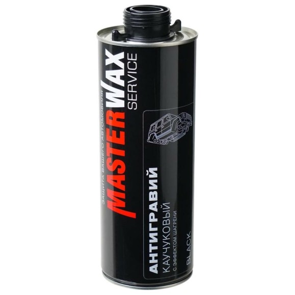 Каучуковый антигравий с эффектом шагрени MasterWax Black MW Service евробаллон, 1 л MW030701 Каучуковый антигравий с эффектом шагрени MasterWax Black MW Service евробаллон, 1 л MW030701