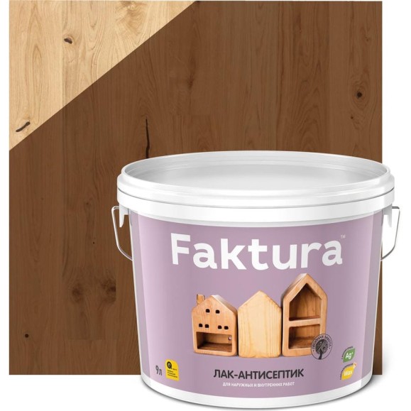 Лак-антисептик FAKTURA тик, ведро 9 л О02537