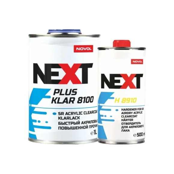 Акриловый лак NOVOL NEXT PLUS KLAR 8100 2К 2+1, сверхпрочный, быстрое высыхание, 1 л, с отвердителем 90892-90905 Акриловый лак NOVOL NEXT PLUS KLAR 8100 2К 2+1, сверхпрочный, быстрое высыхание, 1 л, с отвердителем 90892-90905
