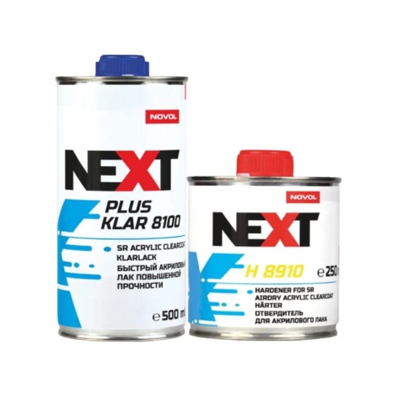 Акриловый сверхпрочный лак NOVOL NEXT PLUS KLAR 8100 2К 2+1, быстрое высыхание, 0.5 л 90891-90904 Акриловый сверхпрочный лак NOVOL NEXT PLUS KLAR 8100 2К 2+1, быстрое высыхание, 0.5 л 90891-90904