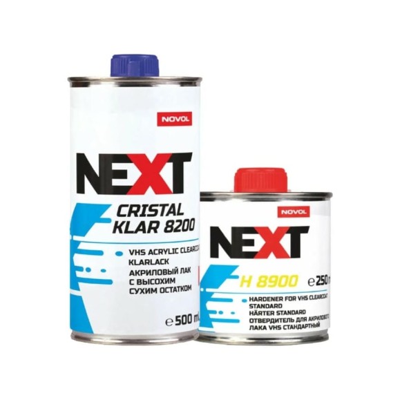 Акриловый лак NOVOL NEXT CRISTAL KLAR 8200 2К VHS, 2+1, эффект самозатягивания, 0.5 л, с отвердителем 90884-90901 Акриловый лак NOVOL NEXT CRISTAL KLAR 8200 2К VHS, 2+1, эффект самозатягивания, 0.5 л, с отвердителем 90884-90901