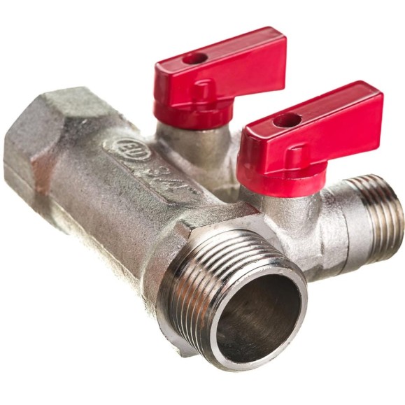 Коллектор с отсекающими шаровыми кранами EUROS 2 выхода 3/4" x 1/2" EU.ST3042125 2x34x12