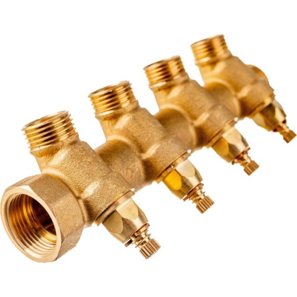 Коллектор Uni-Fitt НВ 3/4", 4х1/2", Н 40 мм, с вентилями 400G3240 Коллектор Uni-Fitt НВ 3/4", 4х1/2", Н 40 мм, с вентилями 400G3240