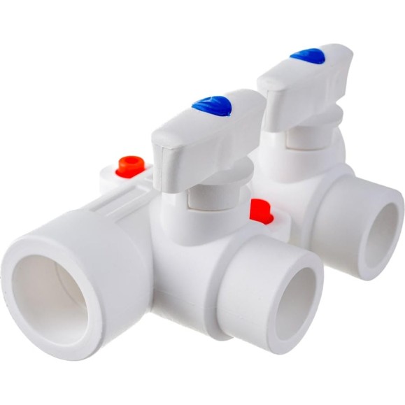 Коллектор PRO AQUA PP-R с 2 выходами, белый, ШК 25-20 PA6710208Pb Коллектор PRO AQUA PP-R с 2 выходами, белый, ШК 25-20 PA6710208Pb
