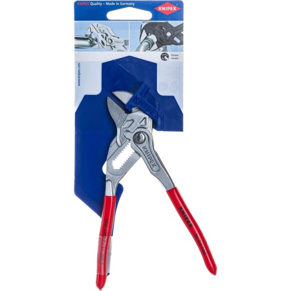 Переставные клещи-ключ Knipex 150 мм, 27 мм (1"), хром, 1К ручки, KN-8603150SB Переставные клещи-ключ Knipex 150 мм, 27 мм (1"), хром, 1К ручки, KN-8603150SB
