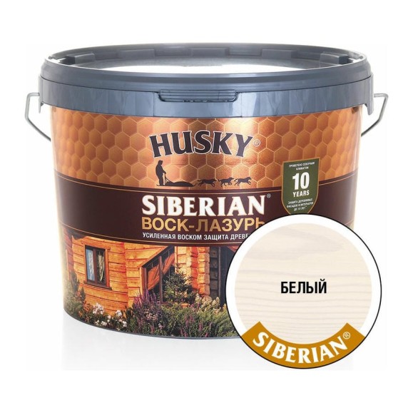 Воск-Лазурь HUSKY SIBERIAN белый 9 л 30006 Воск-Лазурь HUSKY SIBERIAN белый 9 л 30006