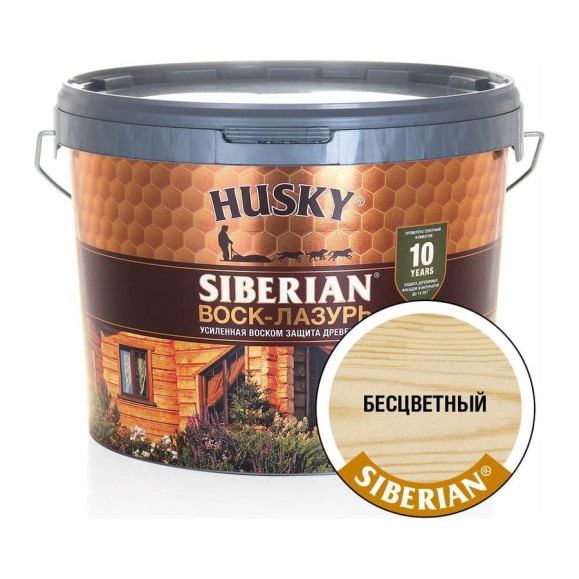 Воск-Лазурь HUSKY SIBERIAN бесцветный 9 л 30005