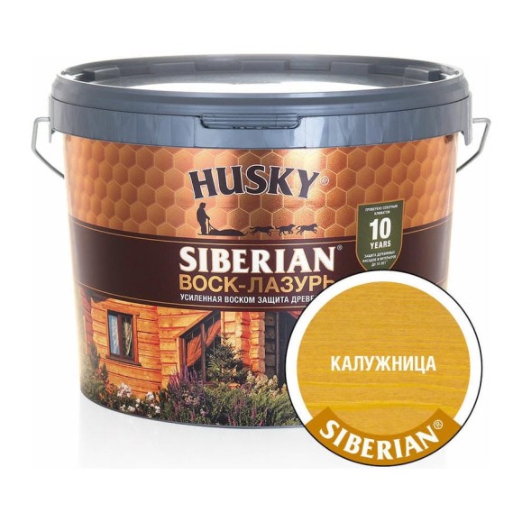 Воск-Лазурь HUSKY SIBERIAN калужница 9 л 30009 Воск-Лазурь HUSKY SIBERIAN калужница 9 л 30009