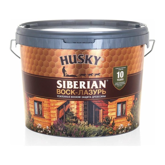 Воск-Лазурь HUSKY SIBERIAN красное дерево 9 л 30007