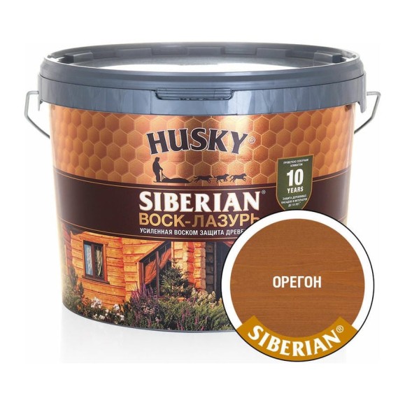Воск-Лазурь HUSKY SIBERIAN орегон 9л 30008 Воск-Лазурь HUSKY SIBERIAN орегон 9л 30008