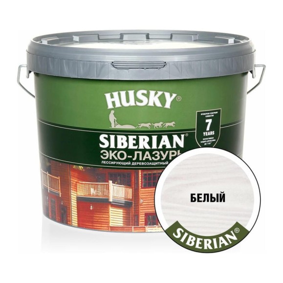 Эко-лазурь HUSKY белый 9 л 25217 Эко-лазурь HUSKY белый 9 л 25217