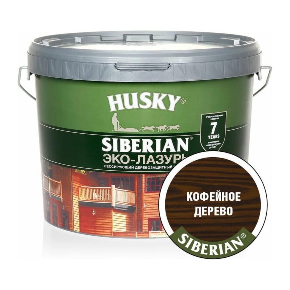 Эко-лазурь HUSKY кофейное дерево 9 л 25222 Эко-лазурь HUSKY кофейное дерево 9 л 25222
