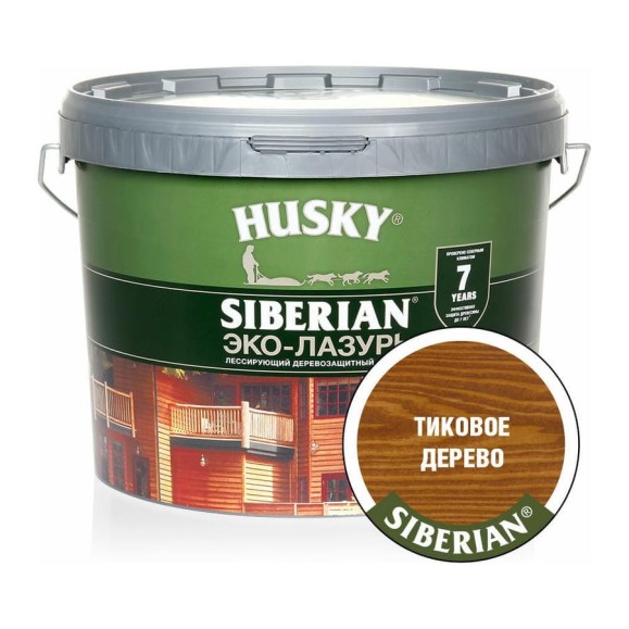 Эко-лазурь HUSKY тиковое дерево 9 л 25227 Эко-лазурь HUSKY тиковое дерево 9 л 25227
