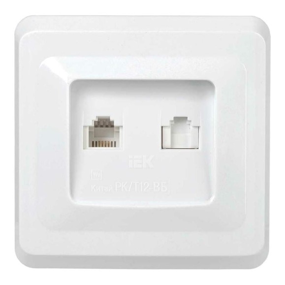 Розетка GENERICA 2-ая комп. и телеф. RJ11/RJ45 ВЕГА белый EIV20-K01-DM Розетка GENERICA 2-ая комп. и телеф. RJ11/RJ45 ВЕГА белый EIV20-K01-DM