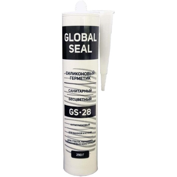 Силиконовый санитарный герметик GlobalSeal GS-28 (прозрачный; 290 гр) 3280013 Силиконовый санитарный герметик GlobalSeal GS-28 (прозрачный; 290 гр) 3280013