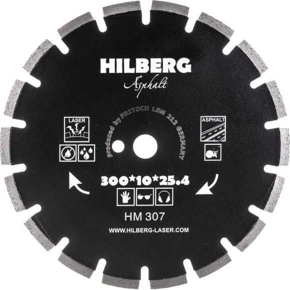 Диск алмазный отрезной Hilberg 300x25.4 Hard Materials Laser Asphalt HM307 Диск алмазный отрезной Hilberg 300x25.4 Hard Materials Laser Asphalt HM307