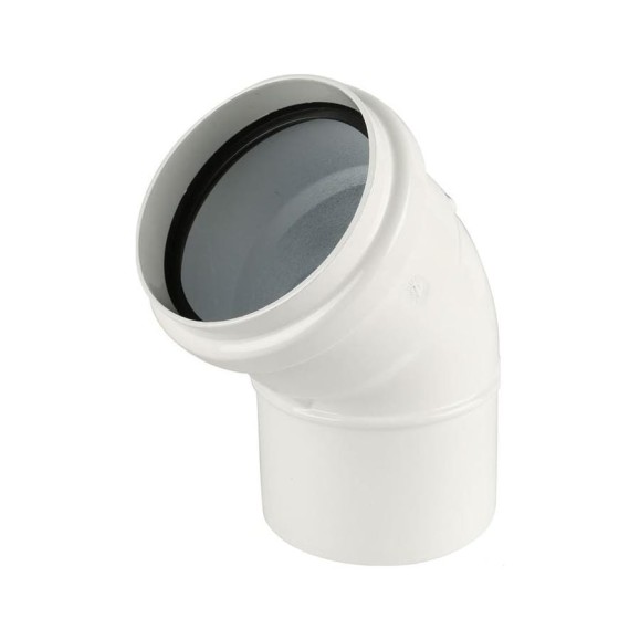Отвод Baxi 45, диаметр 110 мм HT KUG71413291- Отвод Baxi 45, диаметр 110 мм HT KUG71413291-