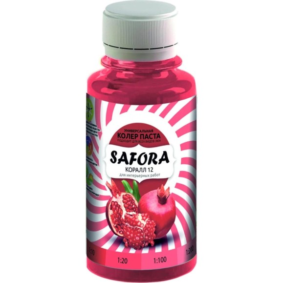 Колеровочная паста SAFORA коралл 100 мл 12