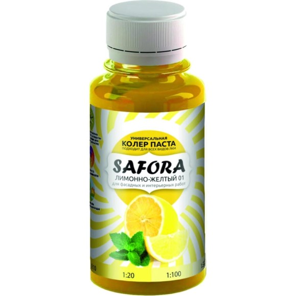 Колеровочная паста SAFORA лимонный 100 мл 01 Колеровочная паста SAFORA лимонный 100 мл 01