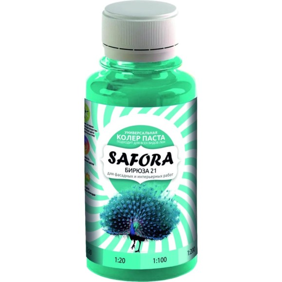 Колеровочная паста SAFORA бирюза 100 мл 21