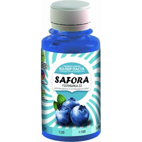 Колеровочная паста SAFORA голубика 100 мл 22 Колеровочная паста SAFORA голубика 100 мл 22