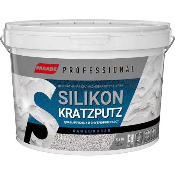 Декоративная штукатурка PARADE камешковая Professional SILIKON KRATZPUTZ S210 K 2, 15 кг Лк-00008247 Декоративная штукатурка PARADE камешковая Professional SILIKON KRATZPUTZ S210 K 2, 15 кг Лк-00008247