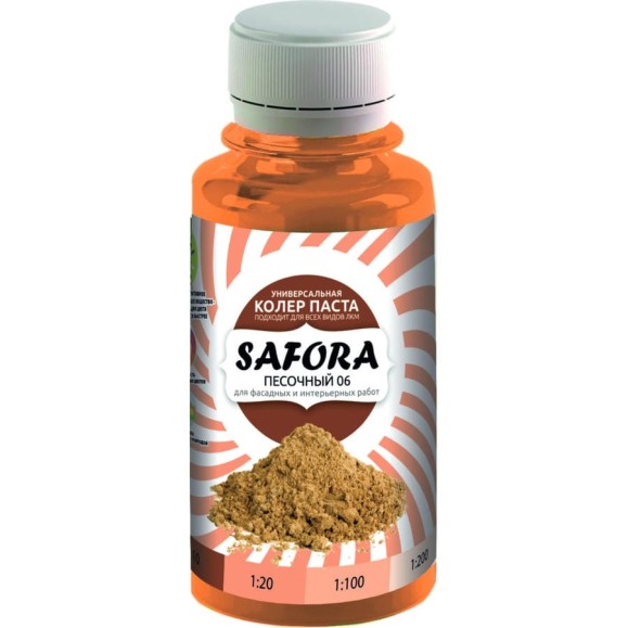Колеровочная паста SAFORA песочный 100 мл 06 Колеровочная паста SAFORA песочный 100 мл 06