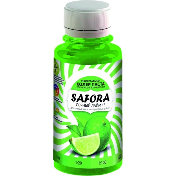 Колеровочная паста SAFORA сочный лайм 100 мл 16 Колеровочная паста SAFORA сочный лайм 100 мл 16