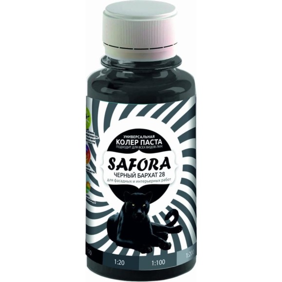 Колеровочная паста SAFORA черный бархат 100 мл 28 Колеровочная паста SAFORA черный бархат 100 мл 28
