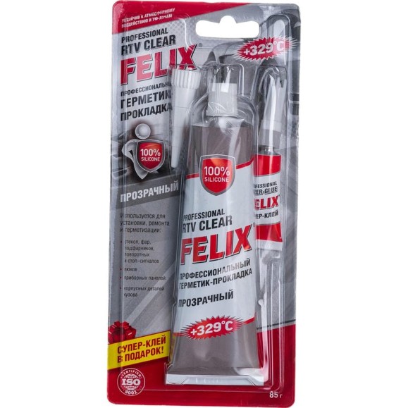 Герметик-прокладка FELIX (силиконовый; прозрачный; 85 г) 411040058