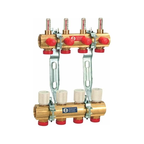 Сборный коллекторный узел Giacomini R553F, 9, 1"x3/4"/E, латунь R553FY049 Сборный коллекторный узел Giacomini R553F, 9, 1"x3/4"/E, латунь R553FY049