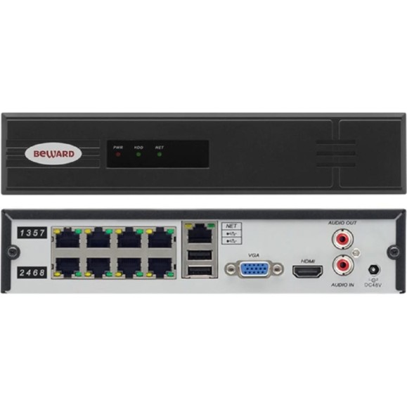 Видеорегистратор Beward 8 каналов со звуком 8xPoE детектор движения BK0108H2-P8 00000006321 Видеорегистратор Beward 8 каналов со звуком 8xPoE детектор движения BK0108H2-P8 00000006321