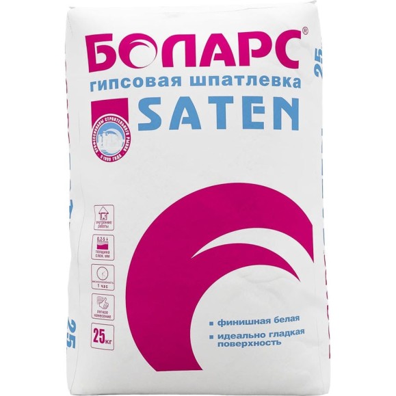 Шпатлевка гипсовая САТИН/SATEN БОЛАРС 25 кг 00000026250 Шпатлевка гипсовая САТИН/SATEN БОЛАРС 25 кг 00000026250