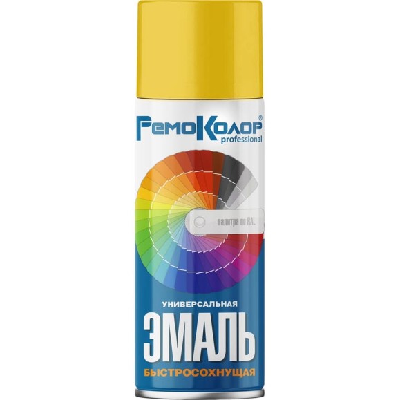 Универсальная акриловая эмаль РемоКолор (желтая; 520 мл) 69-9-103 Универсальная акриловая эмаль РемоКолор (желтая; 520 мл) 69-9-103